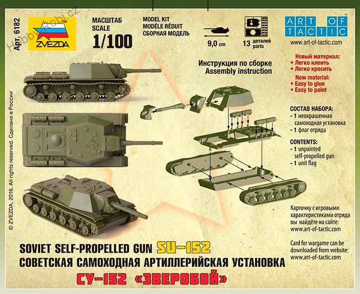 Zacvakávací model tanku 1:100 SU-152 - Zvezda 6182