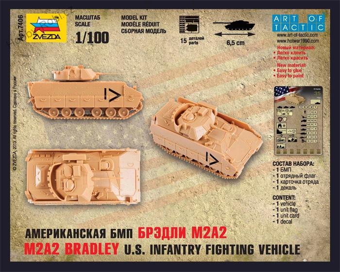 Zacvakávací model tanku Bradley M2A2 1:100 - Zvezda 7406