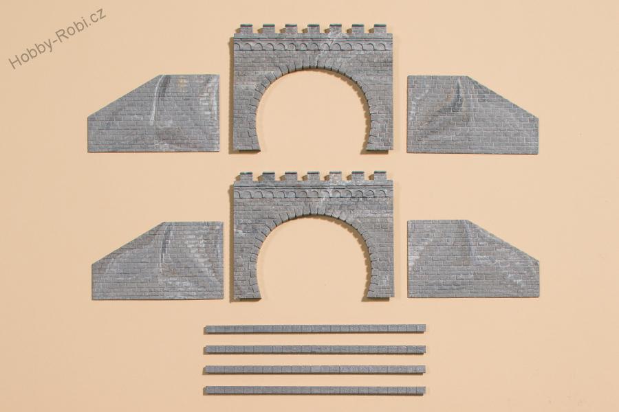 Tunelové portály dvoukolejné s opěrnými zdmi TT - Auhagen 13277