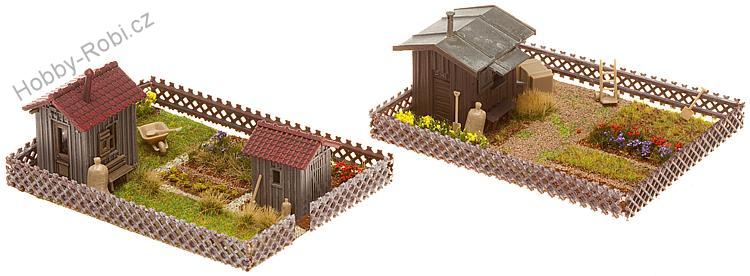 Zahrádky s chatkami 2ks H0 - Faller 180494