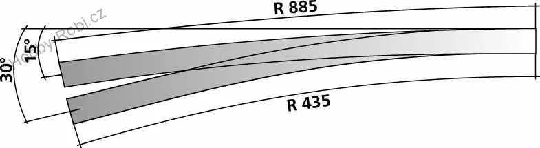 Levá oblouková výhybka H0 - Tillig 82362