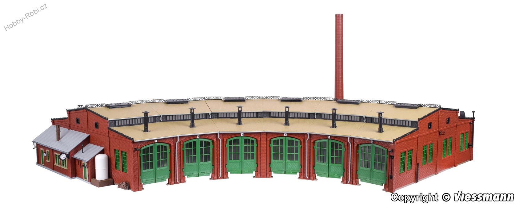Lokomotivní depo s automatikou vrat 6 stání H0 - Vollmer 45758