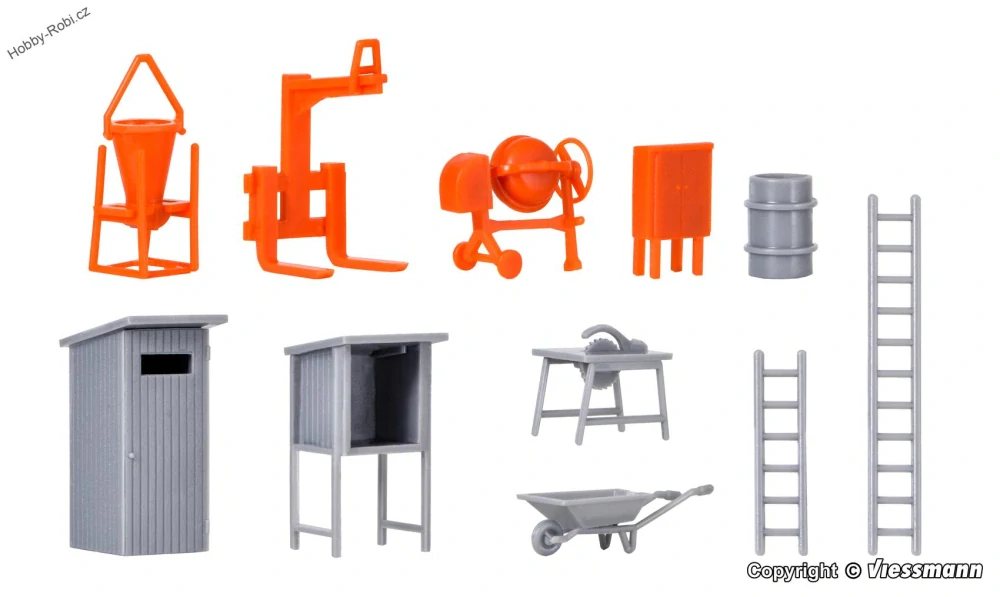 Na stavbě příslušenství H0 - Kibri 38140