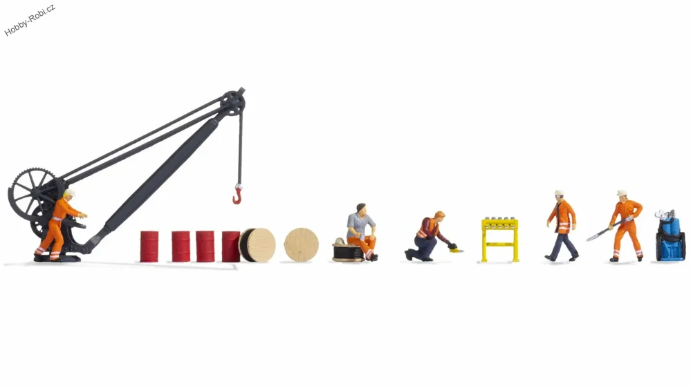 Postavičky Údržbáři v depu s příslušenstvím H0 - Noch 16270