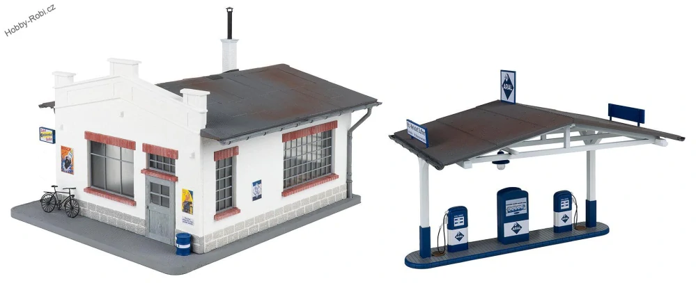 Benzínka s autodílnou G - Faller Pola 330821