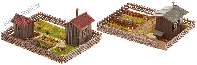 Zahrádky s chatkami 2ks H0 - Faller 180494