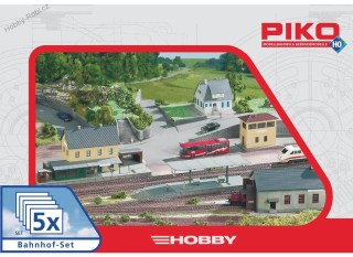 Sada 5 budov nádraží H0 - Piko 61923