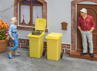 Popelnice žluté 2 ks G - Faller Pola 333225