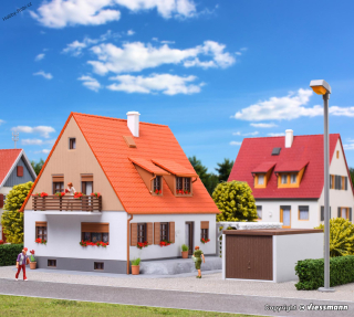 Rodinný domek s terasou a garáží H0 - Kibri 38748
