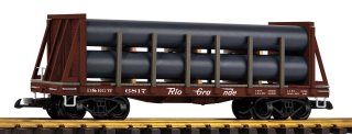 Plošinový vůz s nákladem plynovodních trub Rio Grande G - Piko 38795