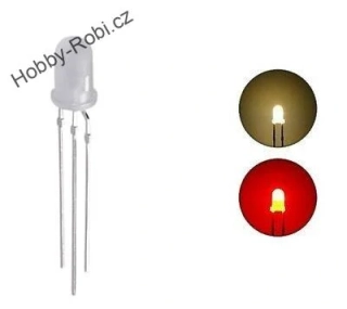 LED 3mm dvoubarevná teplá bílá/červená G - Hobby Robi