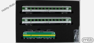Elektrická lokomotiva 163 022 s osobními vozy Bt ČD TT - MTB