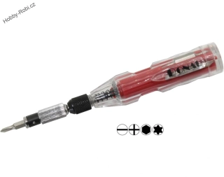 Šroubovák flexibilní šestihran 4 mm s mini bity - Donau MBS12