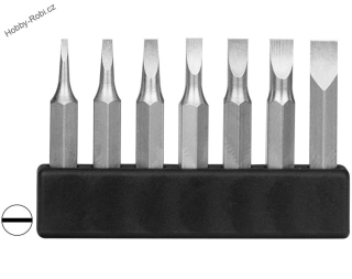 Mini bity šestihran 4 mm sada plochých šroubováků 7 kusů - Donau MBS60